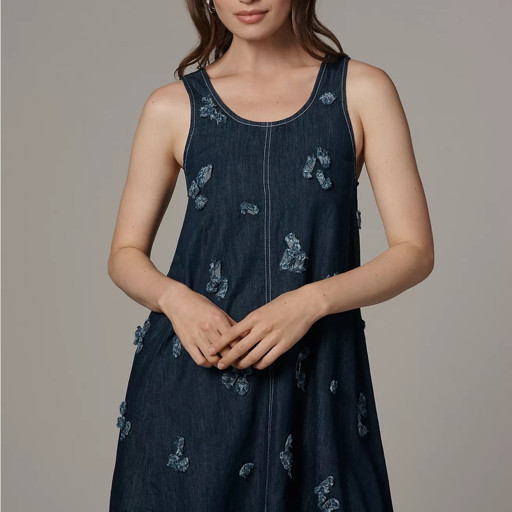 NWT Size XS - The Keiko Embroidered Cotton Denim Mini Dress Maeve (NWT US$ 178) - Picture 7 of 13